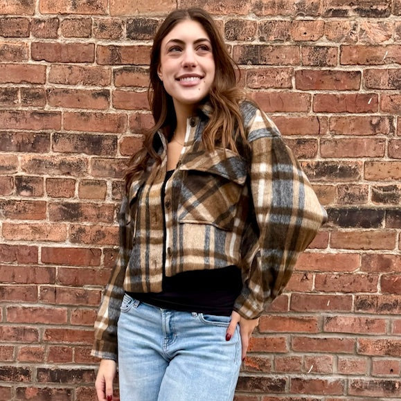 Brown Plaid Shacket