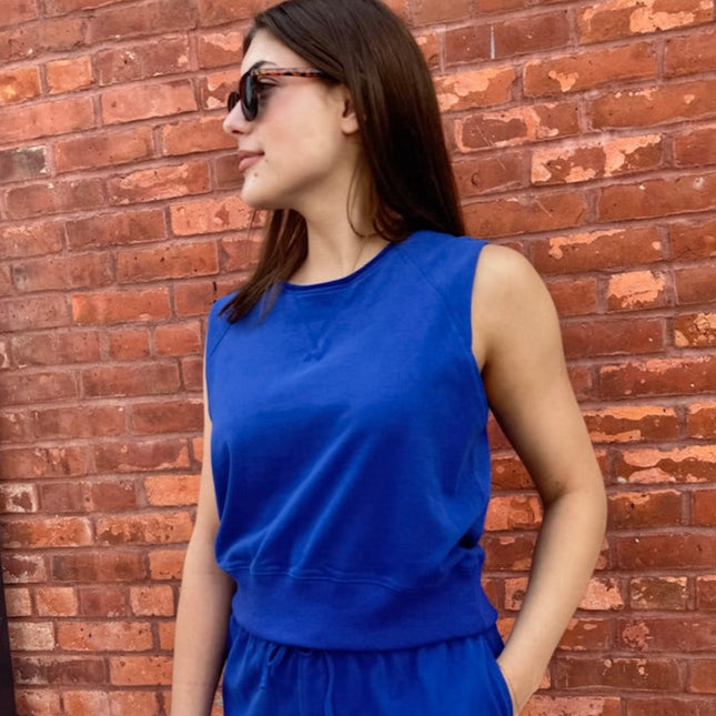 Cobalt Blue Fleece Top