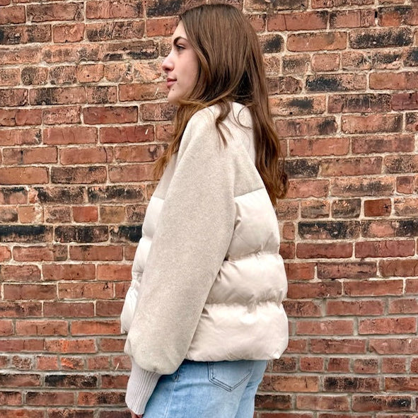 Taupe Oversized Puffer Jacket - Shop Simply Apparel