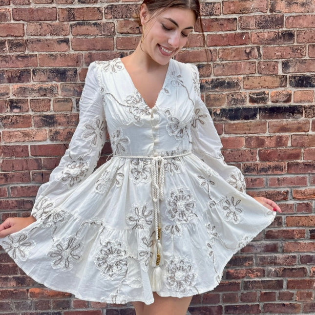 Cream ivory boho floral dress