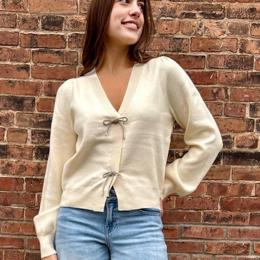 Ivory Bow Cardigan