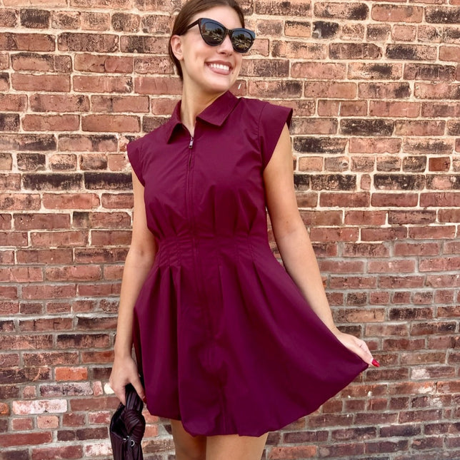Wine Dyanne Dress - Shop Simply Apparel