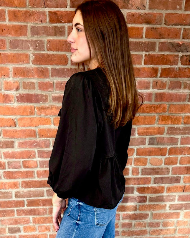 Black Bow Kisses Top - Shop Simply Apparel