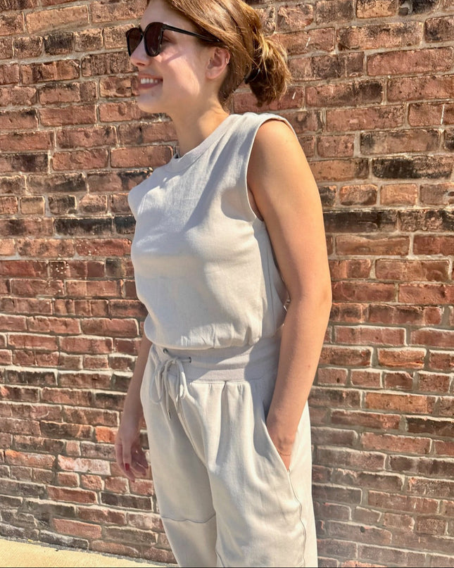 Ecru Casual Knit Jumpsuit - Shop Simply Apparel