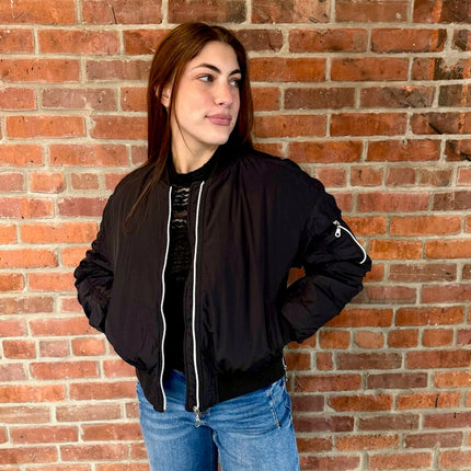 Black bomber jacket
