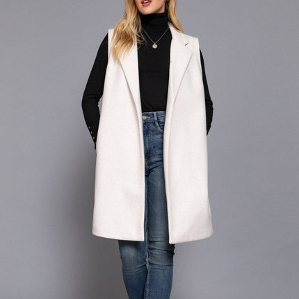 Ivory Sleeveless Soft Open Vest