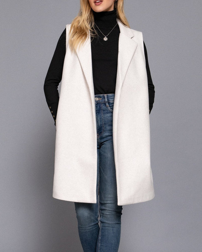 Ivory Sleeveless Soft Open Vest