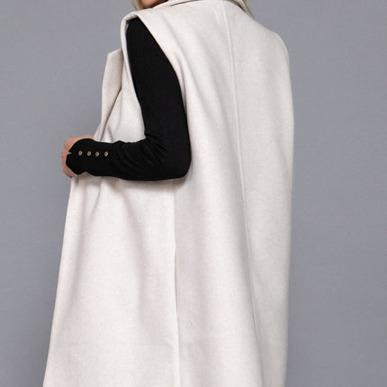 Ivory Heather Sleeveless Soft Open Vest
