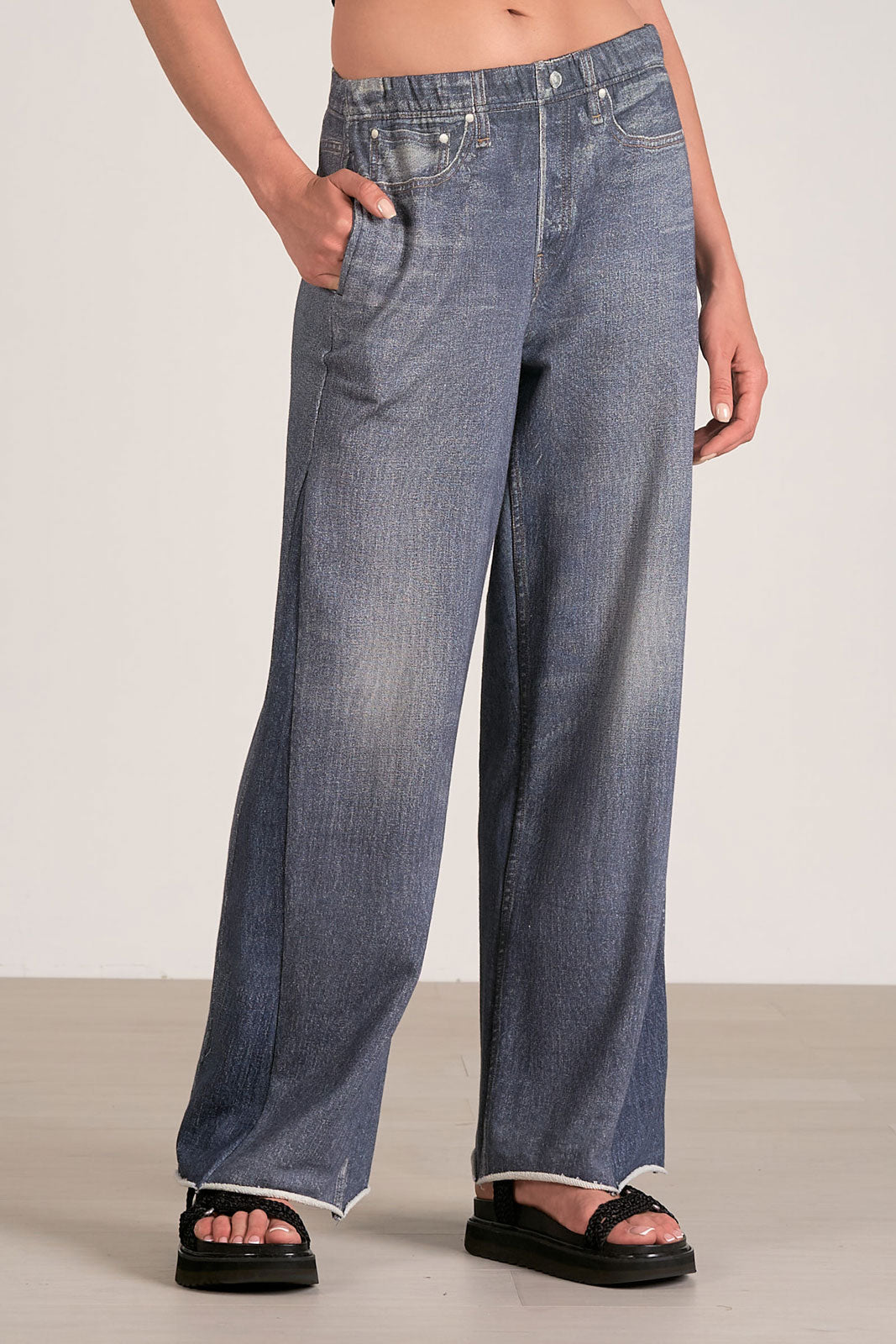 Elan Wide Leg Denim Like Sweatpants