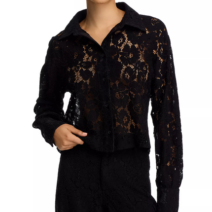 Steve Madden Jaiya Black Lace Top