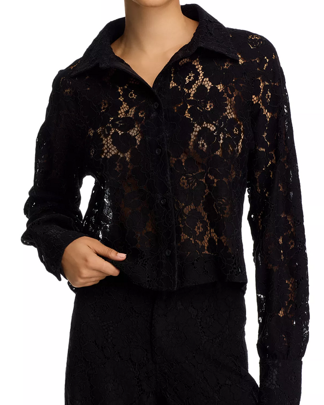 Steve Madden Jaiya Black Lace Top