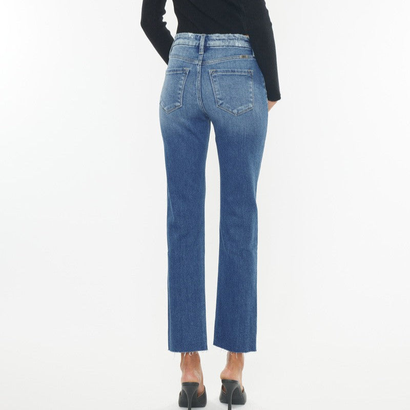 Kan Can High Rise Slim Straight Jeans