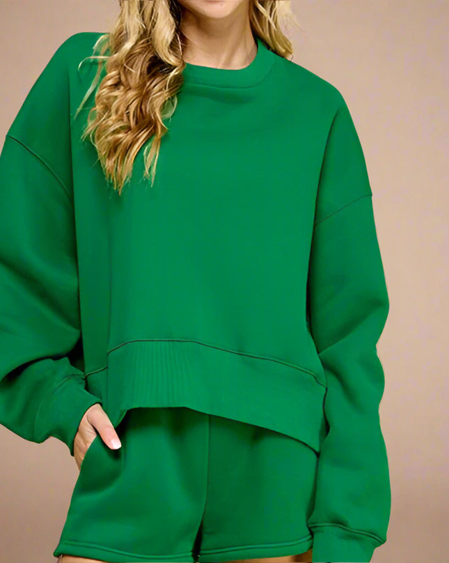 Kelly Green Dropped Shoulder Relaxed Sweatshirt