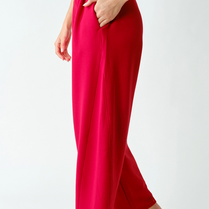 Smitten Cherry Pleated Tapered Barrel Pants