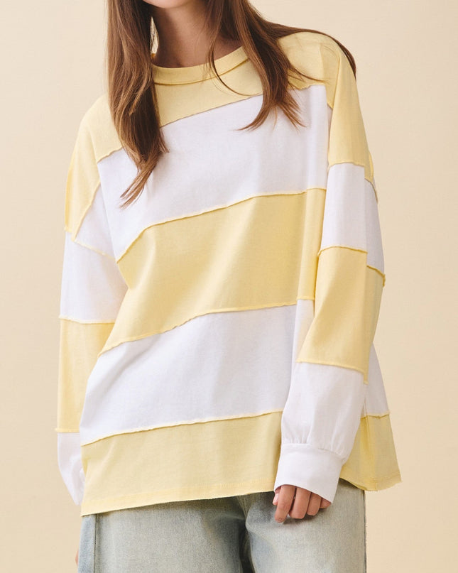 Lemon White Slouchy Pullover - Shop Simply Apparel