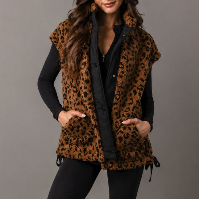 Leopard Fleece Vest