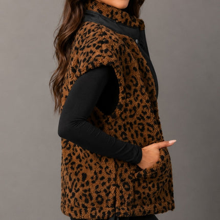 Leopard Fleece Vest