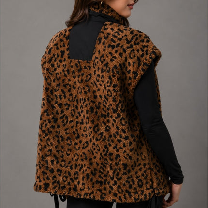 Leopard Fleece Vest
