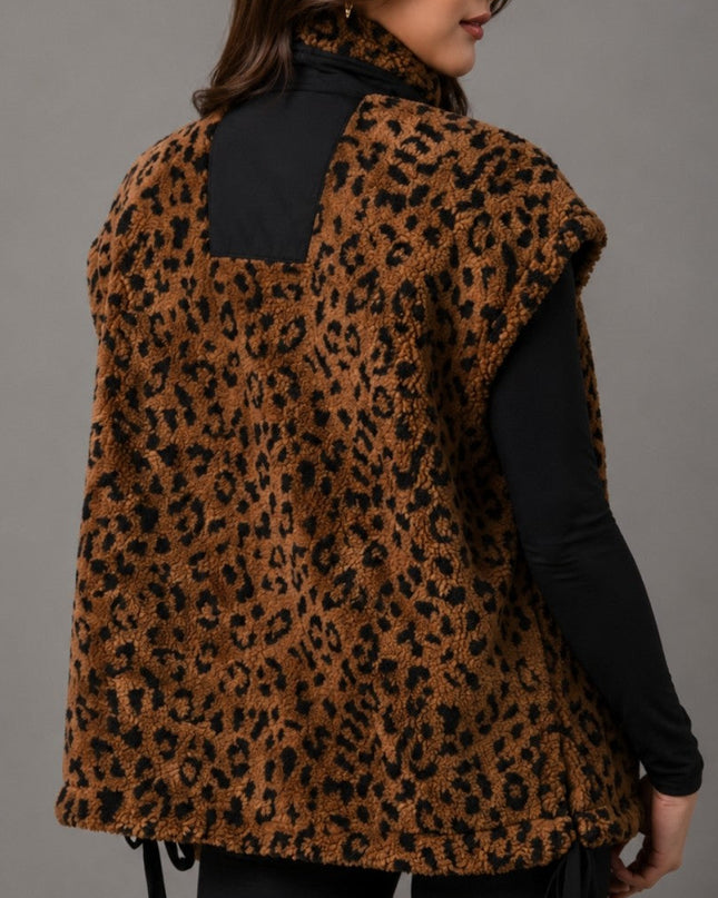 Leopard Fleece Vest
