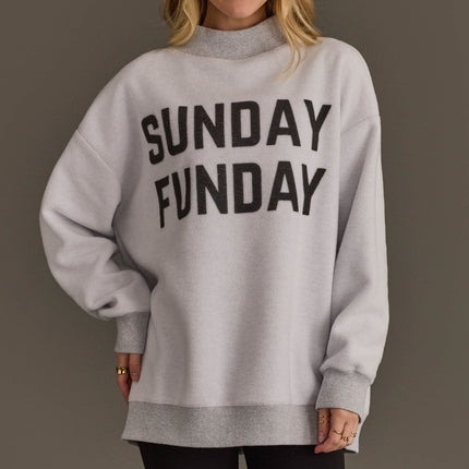 Gray Game Day & Sunday Funday Reversible Sweatshirt