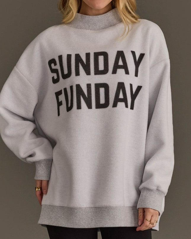 Gray Game Day & Sunday Funday Reversible Sweatshirt