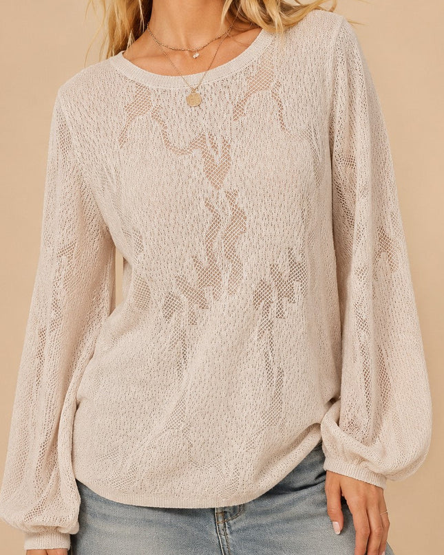 Lucid Pointelle Knit Sweater