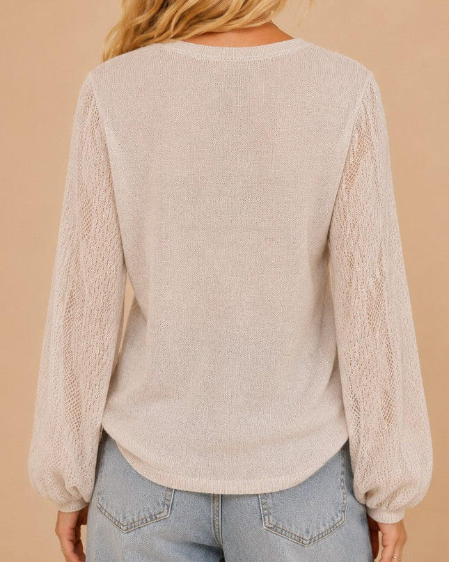 Lucid Pointelle Knit Sweater
