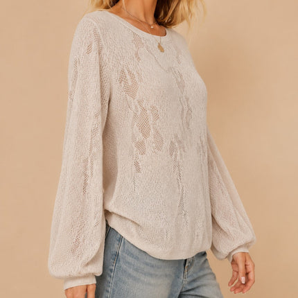 Lucid Pointelle Knit Sweater