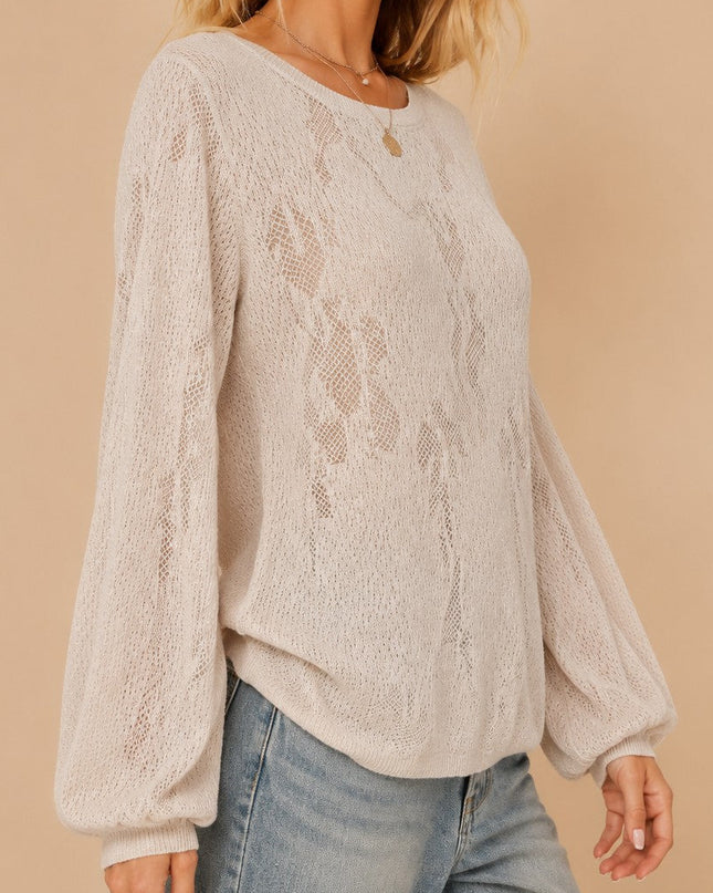 Lucid Pointelle Knit Sweater