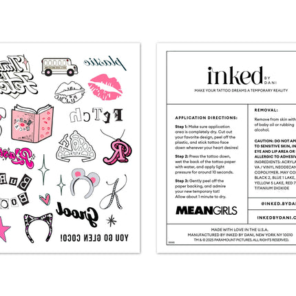 MEAN GIRLS: PLASTIC Temporary Tattoos