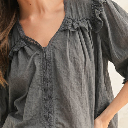 Boho Lace Trim Top