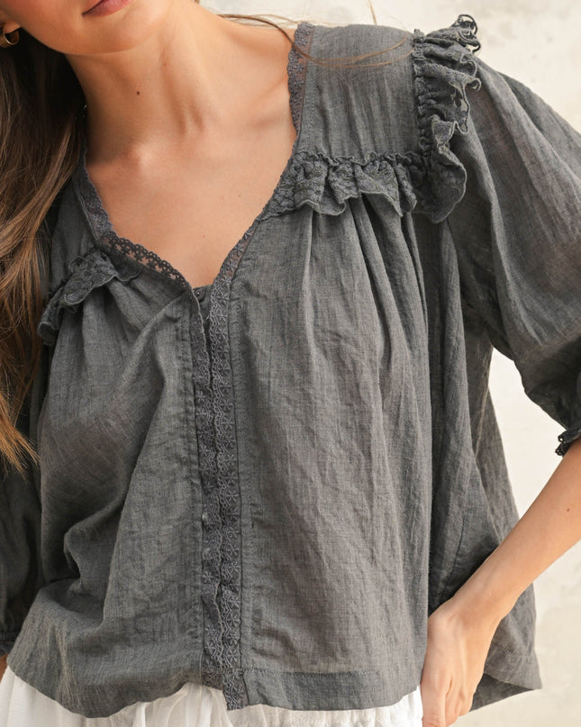 Boho Lace Trim Top