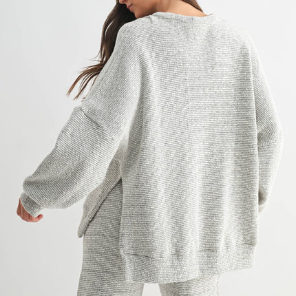 PRE-ORDER Cream/Black Marina Textured Knit Henley