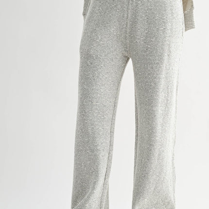 PRE-ORDER Cream/Black Marina Textured Wide Leg Pants