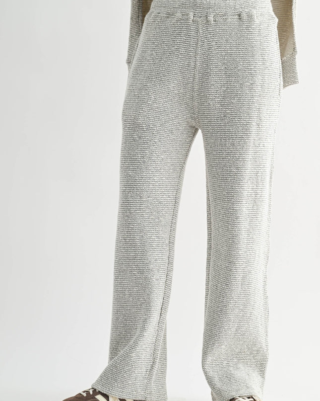 PRE-ORDER Cream/Black Marina Textured Wide Leg Pants