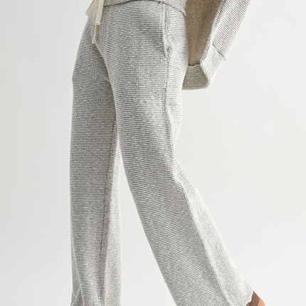 Cream Black wide leg lounge pants