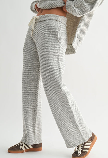 Cream Black wide leg lounge pants