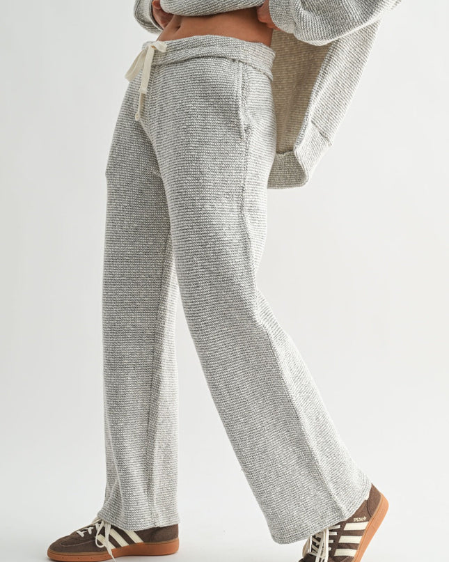 Cream Black wide leg lounge pants