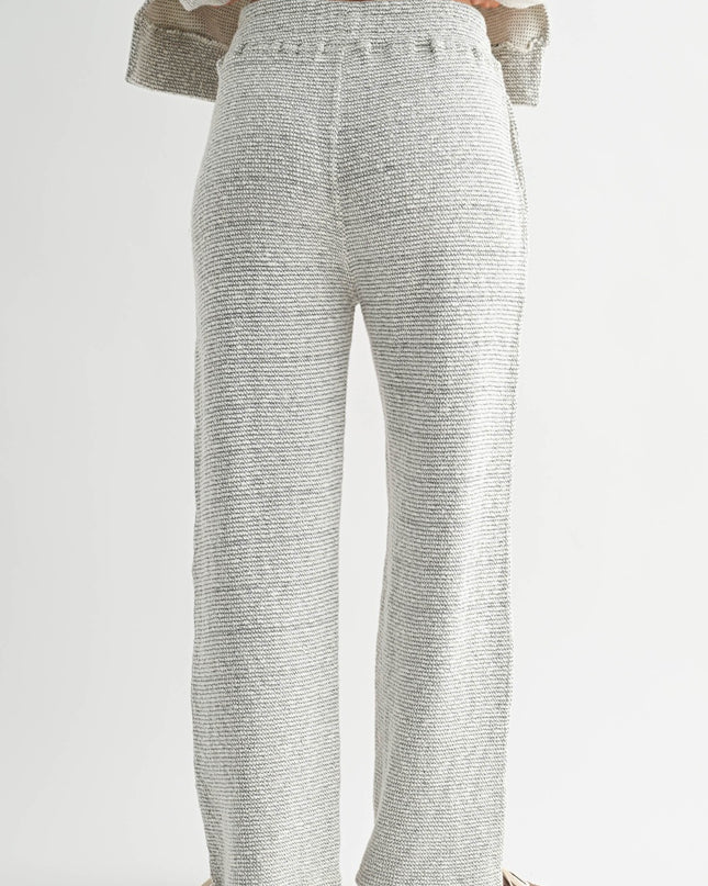 PRE-ORDER Cream/Black Marina Textured Wide Leg Pants