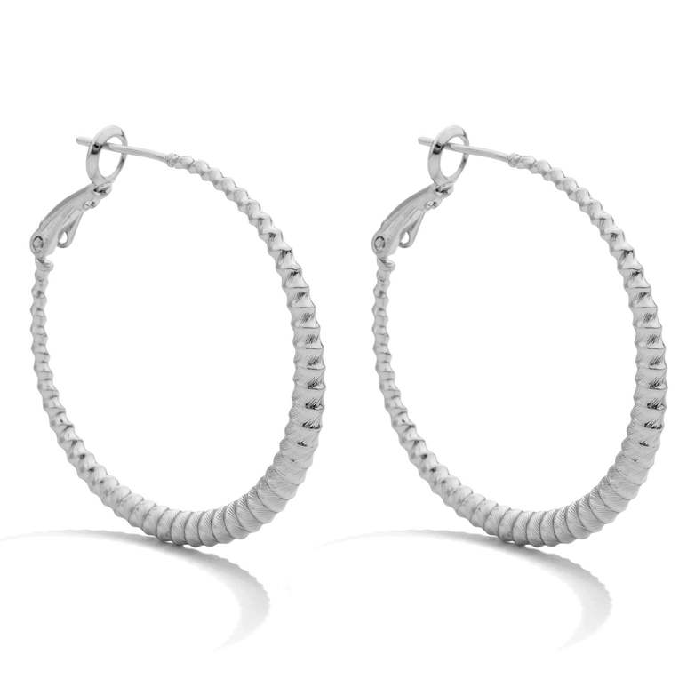 Silver On-Trend Lever Back Hoops