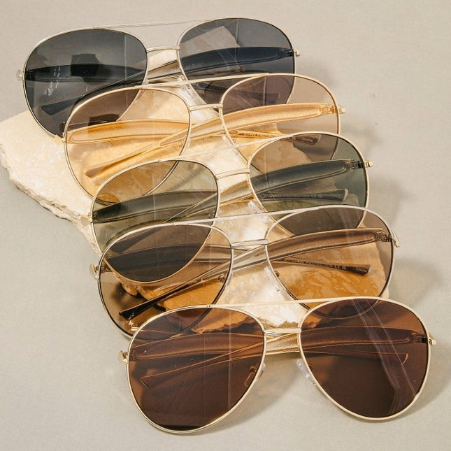Metal Frame Aviator Sunglasses