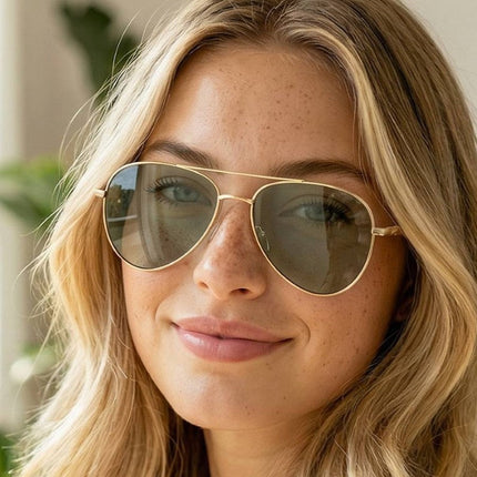 Metal Frame Aviator Sunglasses