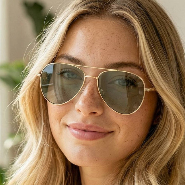 Metal Frame Aviator Sunglasses