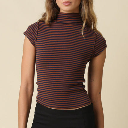 Mila Stripe Mock Neck Top
