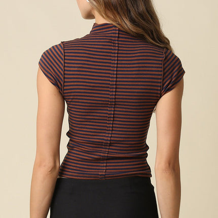 Mila Stripe Mock Neck Top