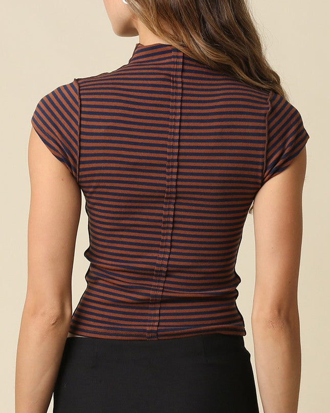 Mila Stripe Mock Neck Top