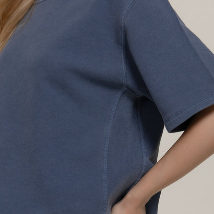 Navy Garment Washed Terry Top - Shop Simply Apparel