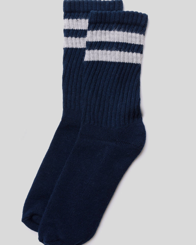 Navy Retro Stripe Socks
