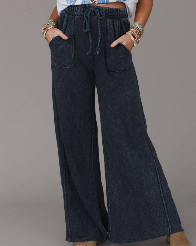 Three Bird Nest Navy Relaxing Wide Leg Pant