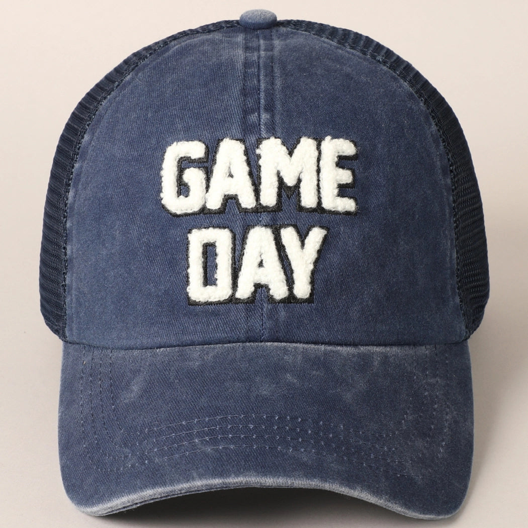 Navy Game Day Embroidered Baseball Cap